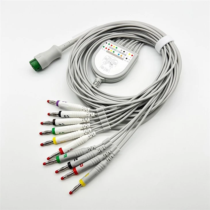 BIOCAR Compatible 12-Pin 10-Lead ECG/EKG Cable factory