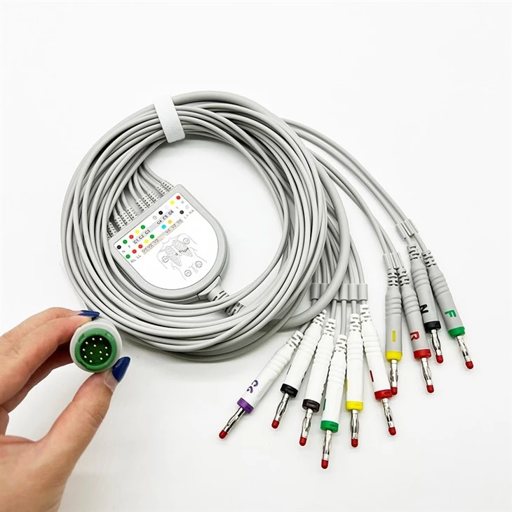 BIOCAR Compatible 12-Pin 10-Lead ECG/EKG Cable high quality