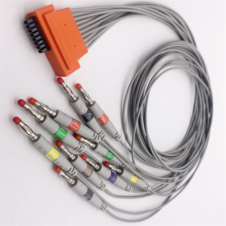 Cardioline ECG Leadwire 0.9m 10 Lead Holter Cable 16 Pin Banana Connector